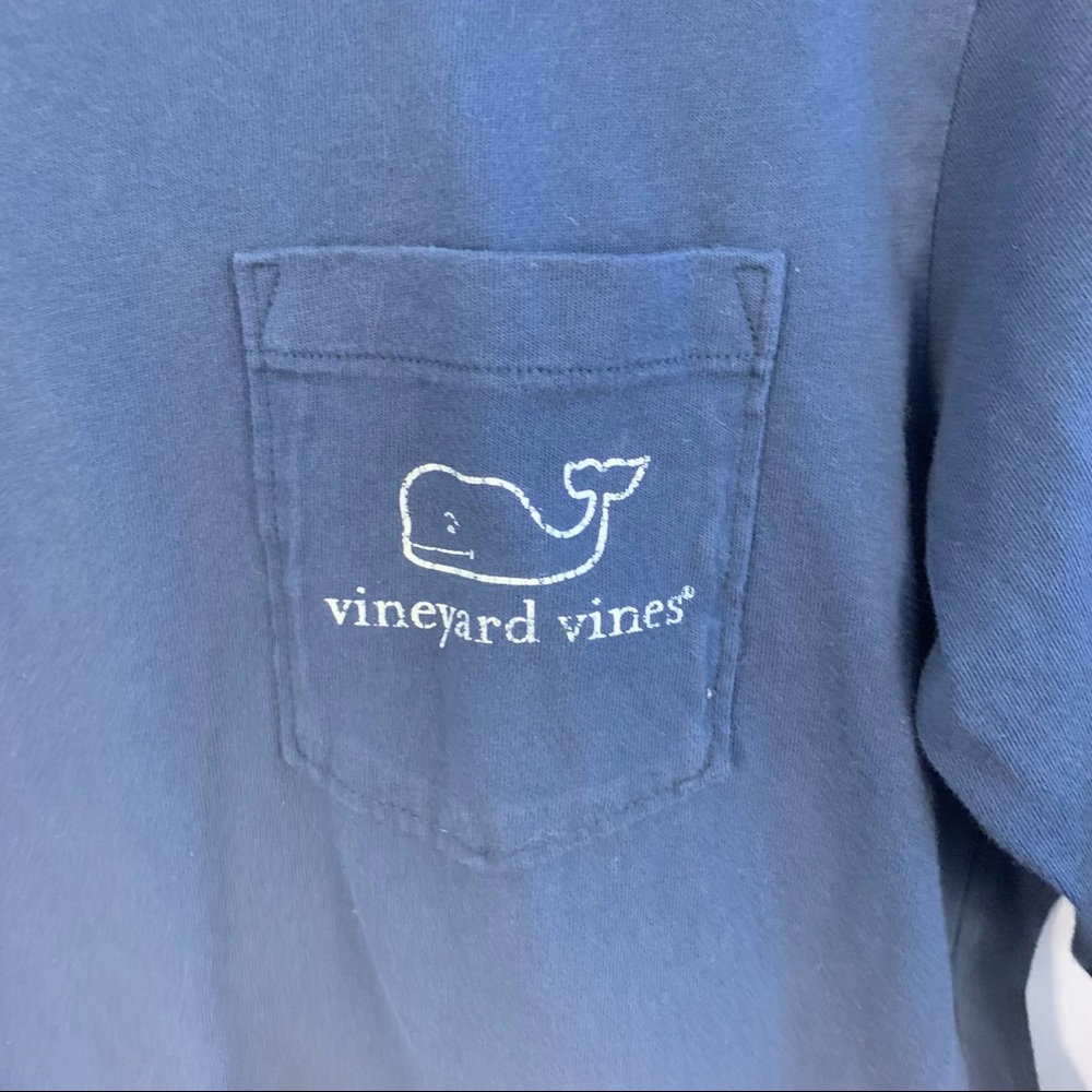 Vineyard Vine T-Shirt Long Sleeve Tee Pocket Whale Blue XS - Picture 2 of 5